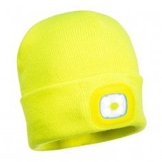 Zimní čepice s LED světlem, žlutá
