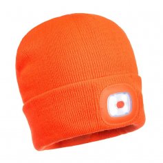Zimní čepice s LED světlem, oranžová