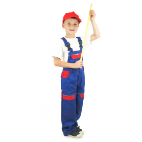 Dětské montérkové kalhoty COOL TREND KIDS, modro-červené