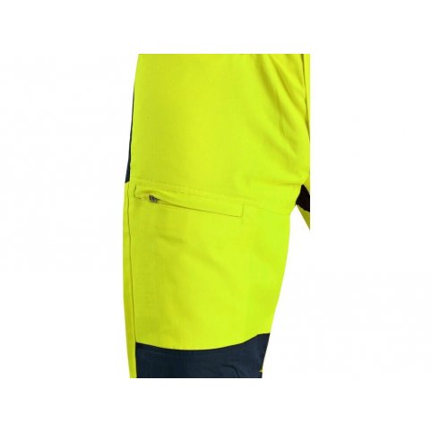 Pánské kalhoty HALIFAX na šle, výstražné se síťovinou, žluto-modré