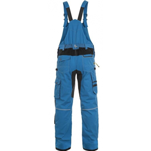 Pracovní kalhoty CXS STRETCH na kšandy, zkrácené 170-176 cm, modro-černé