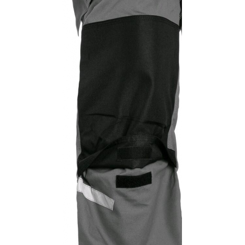Pracovní kalhoty CXS STRETCH na kšandy, zkrácené 170-176 cm, šedo-černé