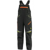 Dětské montérkové kalhoty na kšandy CXS GARFIELD, černé s HV žluto-oranžovými doplňky