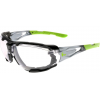Ochranné brýle OPSIS TIEVO, čiré, černo-zelené