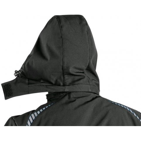 Pánská softshellová bunda NORFOLK, černá s HV modro/červenými doplňky