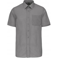 Pánská košile KARIBAN s krátkým rukávem, stříbrná