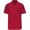 Pánská košile KARIBAN s krátkým rukávem, červená