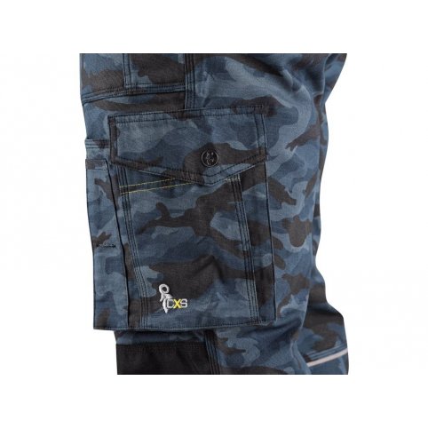 Pánské kalhoty CXS STRETCH do pasu, maskáčové modré