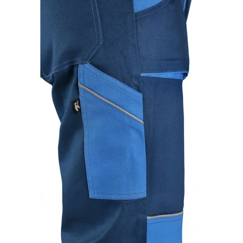 Pánské kalhoty na kšandy CXS LUXY ROBIN, modro-modré
