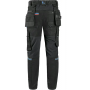 Pánské kalhoty CXS LEONIS, černé s HV modro/červenými doplňky