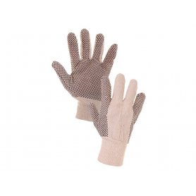 Textilní rukavice GABO s PVC terčíky, bílé, 10 "