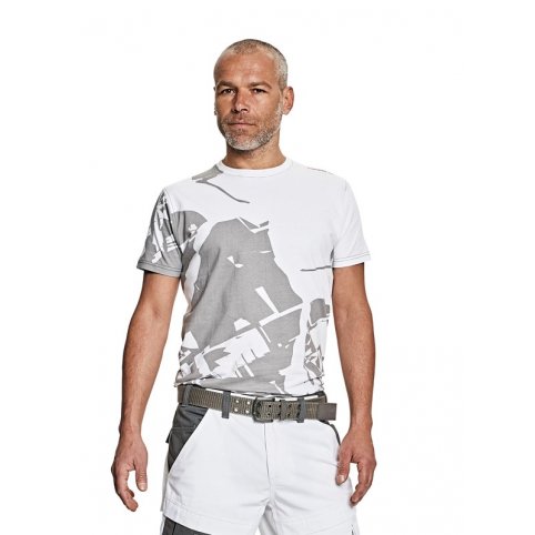 Pánské triko s krátkým rukávem Timaru, bílo-šedé