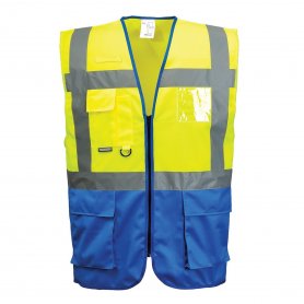 Reflexní vesta manažerská C476 Warssaw, žluto-sv.modrá