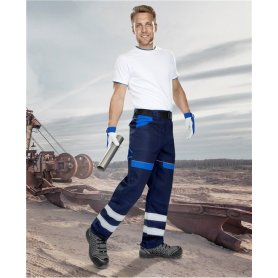 Montérkové kalhoty COOL TREND REFLEX, tm.modrá-sv.modré