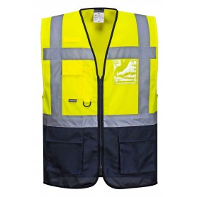 Reflexní vesta manažerská C476 Warssaw, žluto-tm.modrá